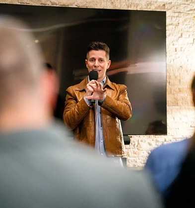 Speaker engaging audience