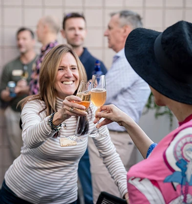 Celebrating with drinks