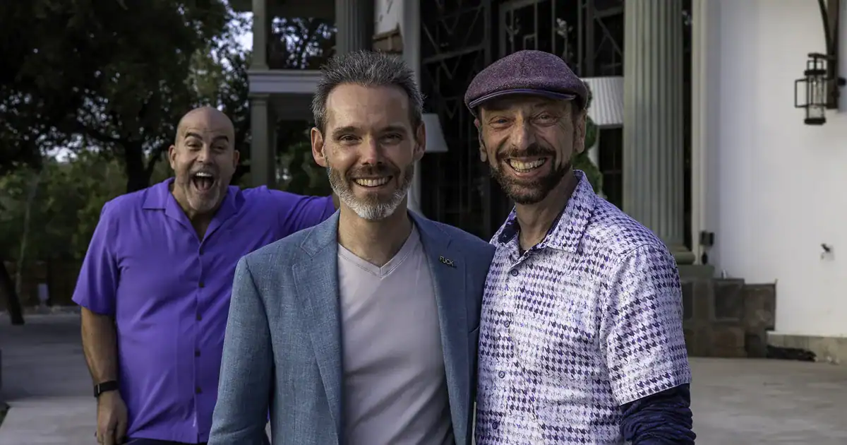 Charles Byrd with two fellow entrepreneurs at a Flow Mastermind event